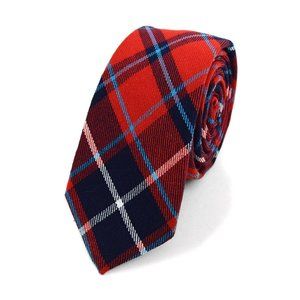 Men's Plaid Flannel 2.25" Cotton Slim Neck Tie